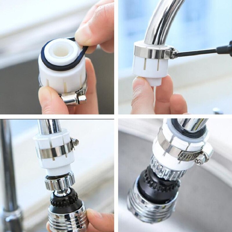 Kitchen Tap Nozzle Bubbler Adapter Universal Hose Switcher Leakage Prevention Rubber Screw Adjustable 15-22mm Faucet Adapter
