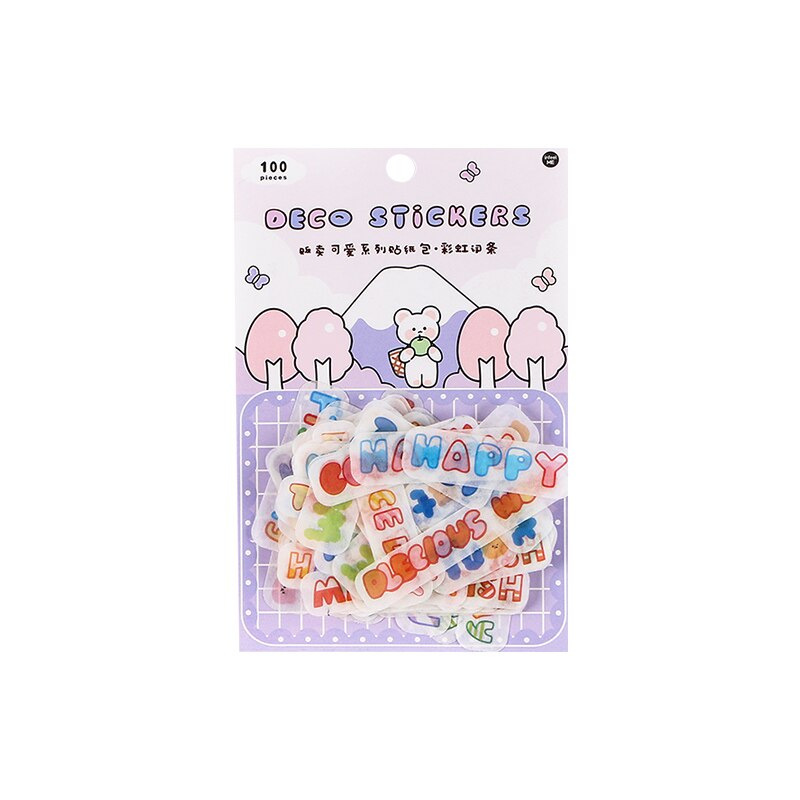 100PCS Selling Cute series stickers DIY scrapbooking journal mobile computer diary happy plan sealing decoration stickers