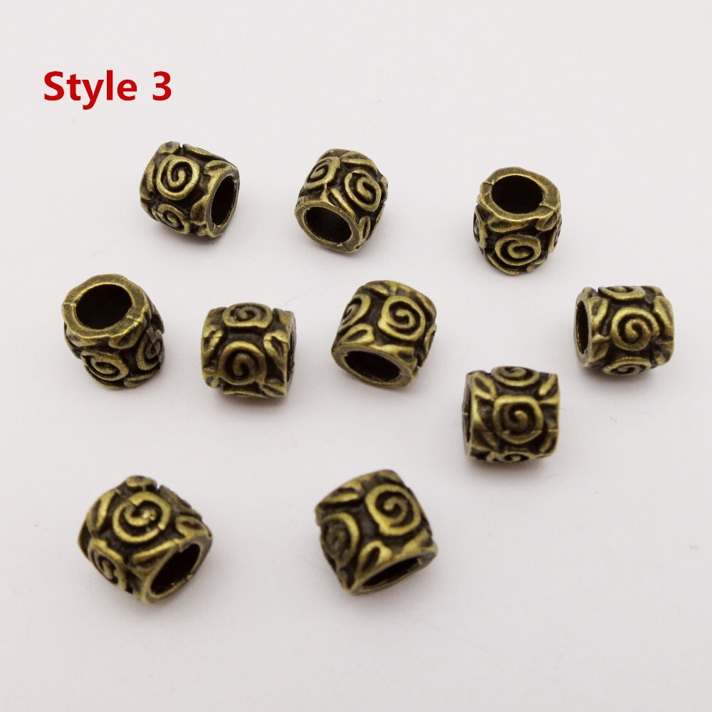 10pcs/pack different 4 styles metal viking hair braid dread beard dreadlock beads rings tube for Styling Accessories