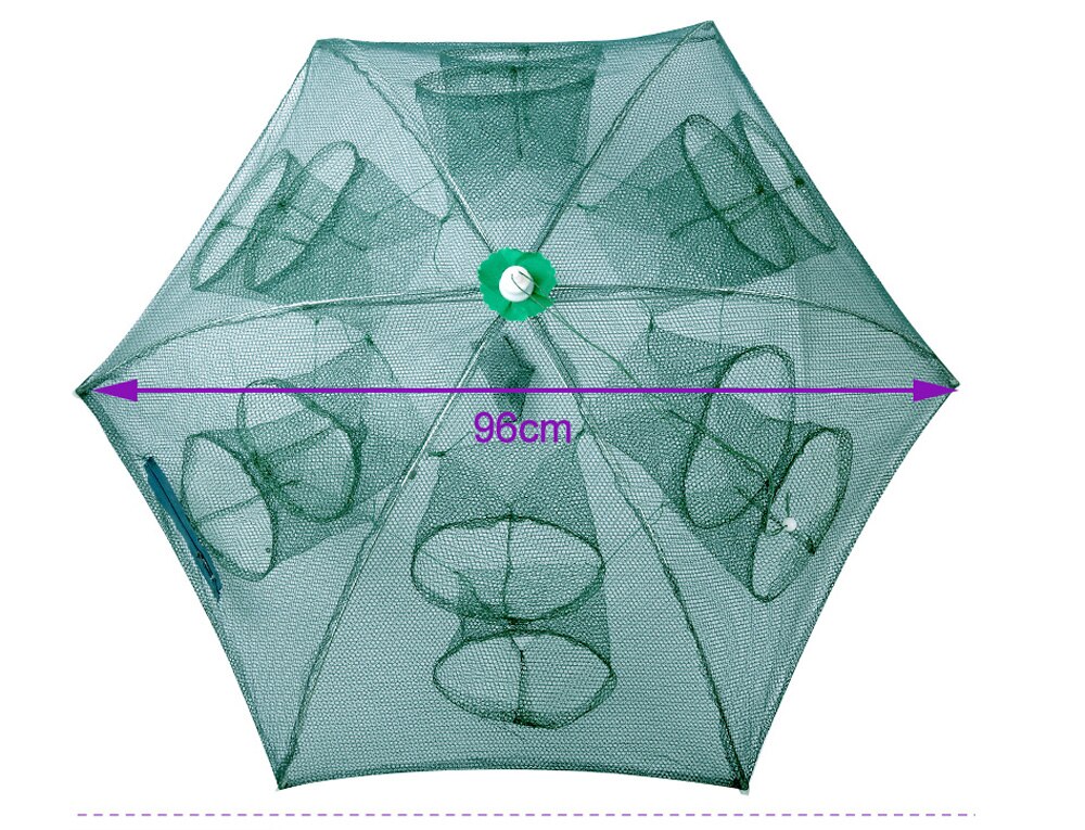 Filet automatique pliant en nylon,piège avec mailles à lancer, renforcé pour attraper poisson, fretin, crevette ou crabes 4 à 20 trous,: 12 enter