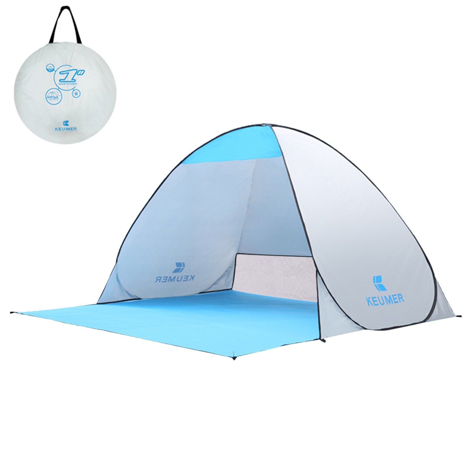 Automatisches, sofort aufbaubares strandzelt (70.9 x 59 x 43.3 cm) mit uv-schutz, ideal zum campen, angeln, wandern und picknicken.