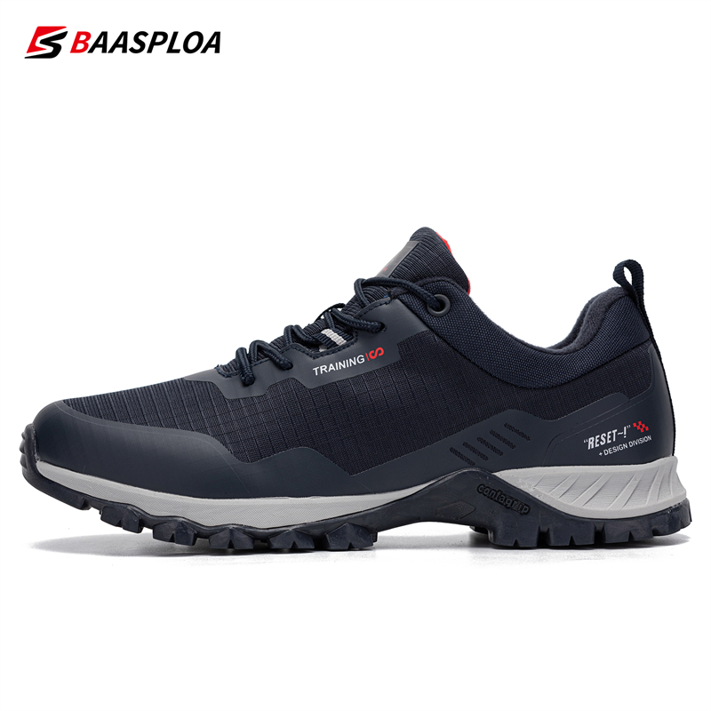Baasploa masculino antiderrapante e resistente ao desgaste caminhadas sapatos de viagem moda impermeável tênis ao ar livre confortável sapatos esportivos masculinos