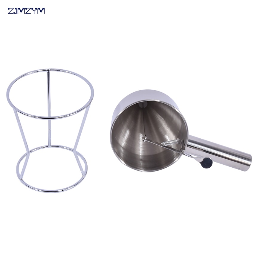 1PC Stainless Steel Waffle Pancake Dough Dispenser Stainless steel cone funnel 1000ML Hopper capacity Nozzle diameter 8MM
