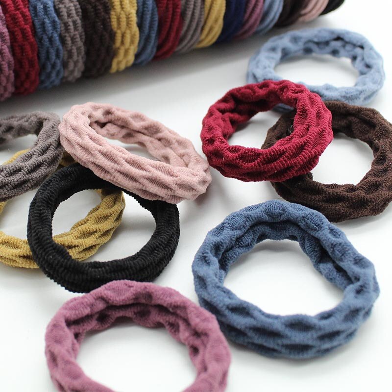 20 piezas audaz de jacquard elástica toalla anillo de banda de goma anillo pelo Pelo sin costuras durable de cabello accesorios para el cabello, cuerda