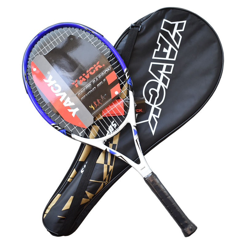 Tennis racket Carbon Aluminum Alloy Racquet with cover bag and 1pc overgirp Grip Size: 4 1/4