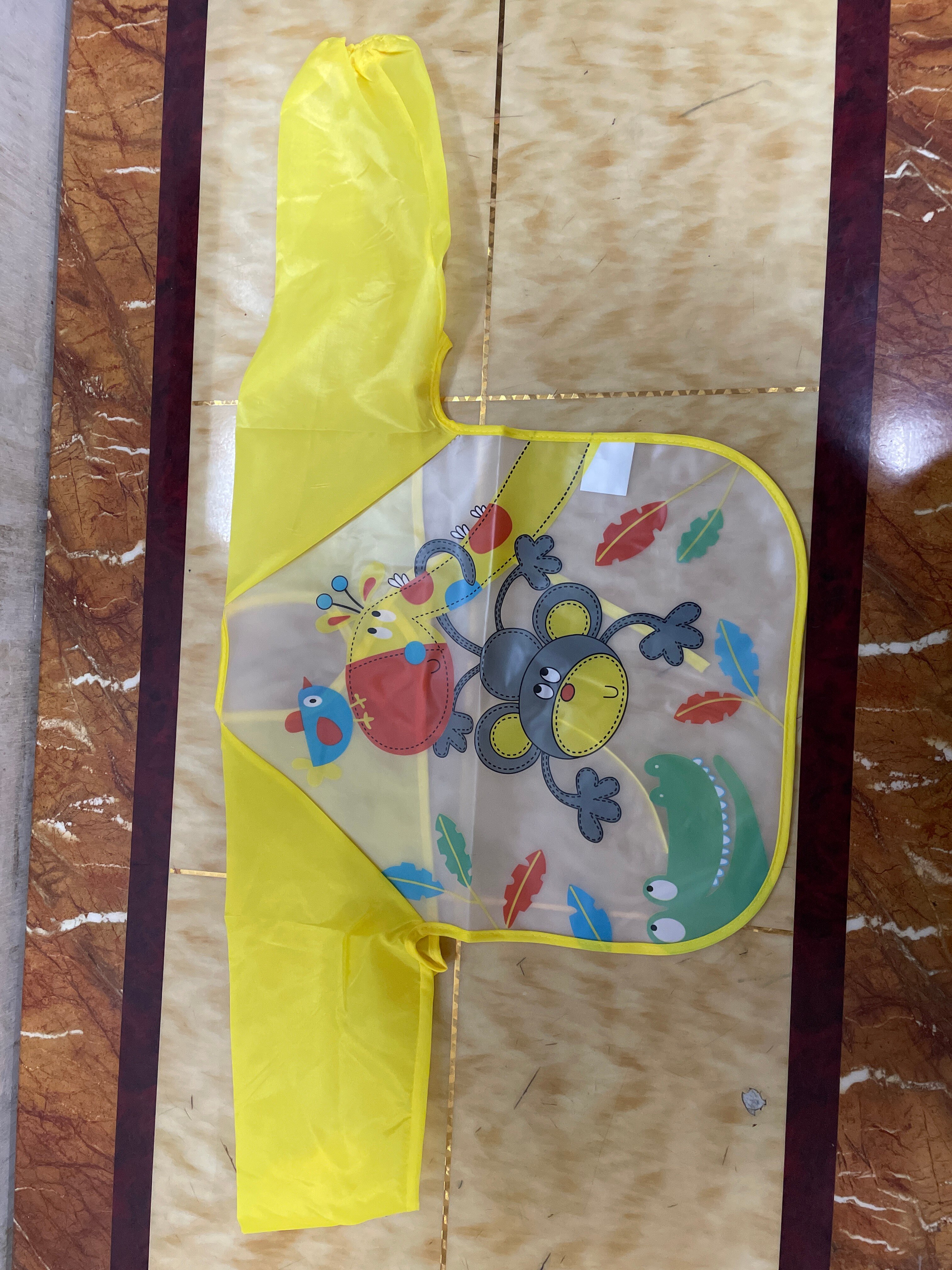 Robe imperméable à manches longues pour bébé, imprimé de dessin animé, Anti-port, bavoir inversé, Style d'alimentation pour bébé, résistant à la saleté, bavoir mignon à la