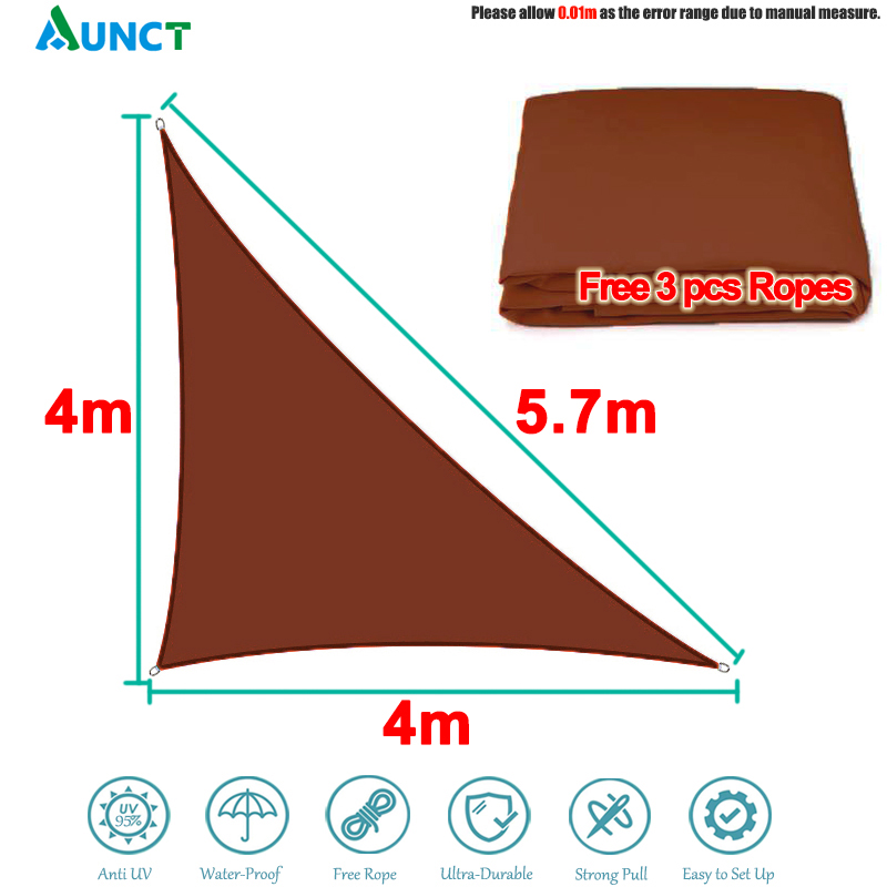 Brown Waterproof Sun Shade Sail All size Square Rectangle Triangle Garden Terrace Canopy UV-Block Shade Camp Hiking Yard Awnings: Red