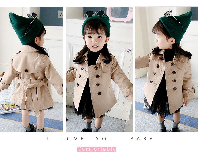 Baby Kids Trench Coat Fall Thin Style Toddler Girl Jacket Windbreaker Baby Boys Girls Clothes Children Trench Coat Outerwear