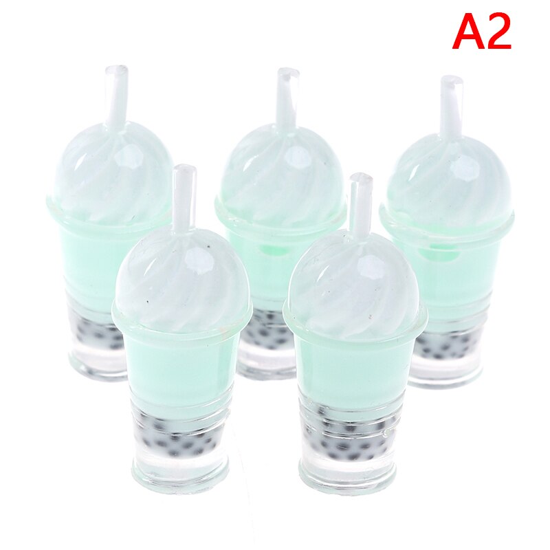 5pcs 1/12 Miniature Dollhouse Bubble Tea Model Ice-cream Drinks Pearl Milk Tea Doll Food Toy Accessories: 2