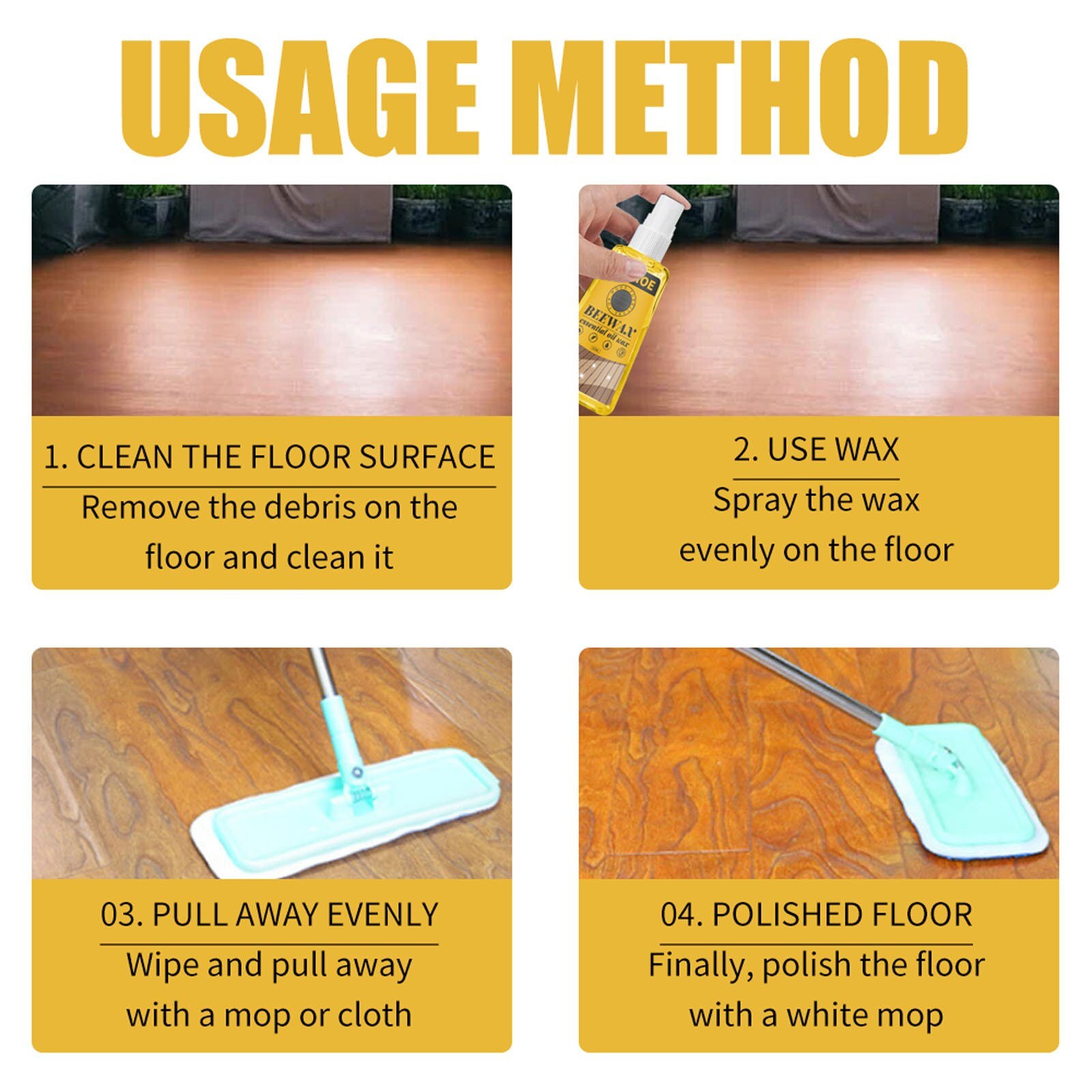 Wood Floor Cleaner Polish Floor Care Wax Clean Wax Household Cleaner 30/60ml Floor care wax suelo gimnasio cleaning supplies c50