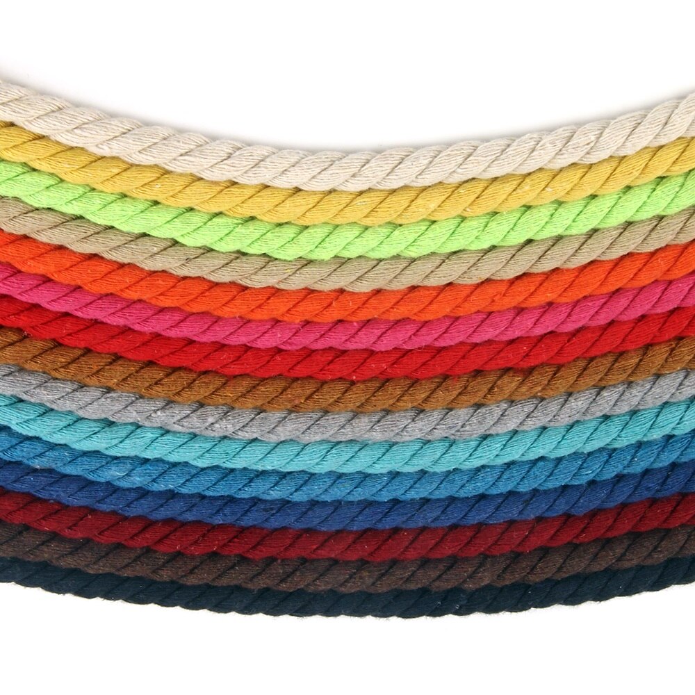 8mm Baumwolle Seil 10 Meter 3 Aktien Twisted-Cords Für Home Textil Handwerk Dekoration Tasche Kordelzug Gürtel DIY Lanyard gewinde Schnur