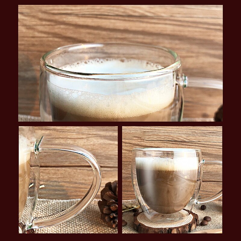 250/350ml kaffemuggar med handtag ölglas muggar kall drinkware isolering glas te kopp hushåll bar whisky drinkware