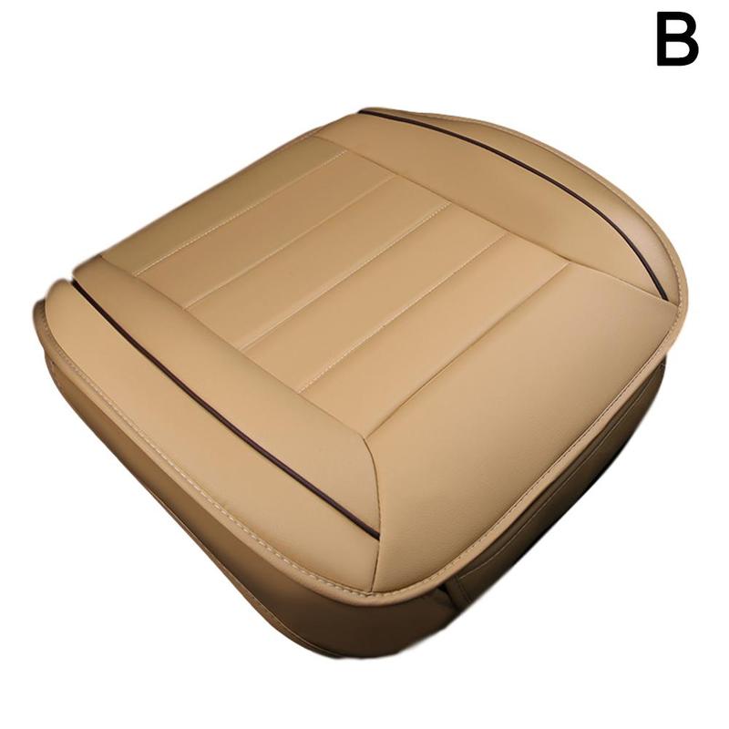 Car Seat Protection Single Seat Without Backrest PU Senior Leather Seat Cover Odorless For Most 5-seat Sedan SUV: beige