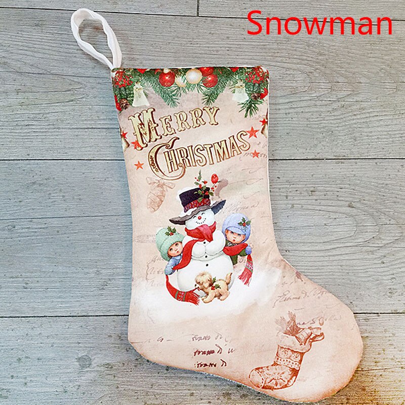 3 styles 1pc julestrømper stof små støvler tasker ornamenter fest hjemmepynt: Snemand