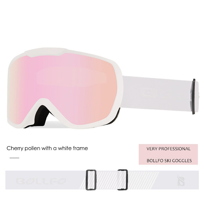 Neue Brillen Doppel-schicht Anti-fog Große Polarisierte Zylinder Ski Brille Für Männer Und Frauen Ski Ausrüstung Ski brille: Pink