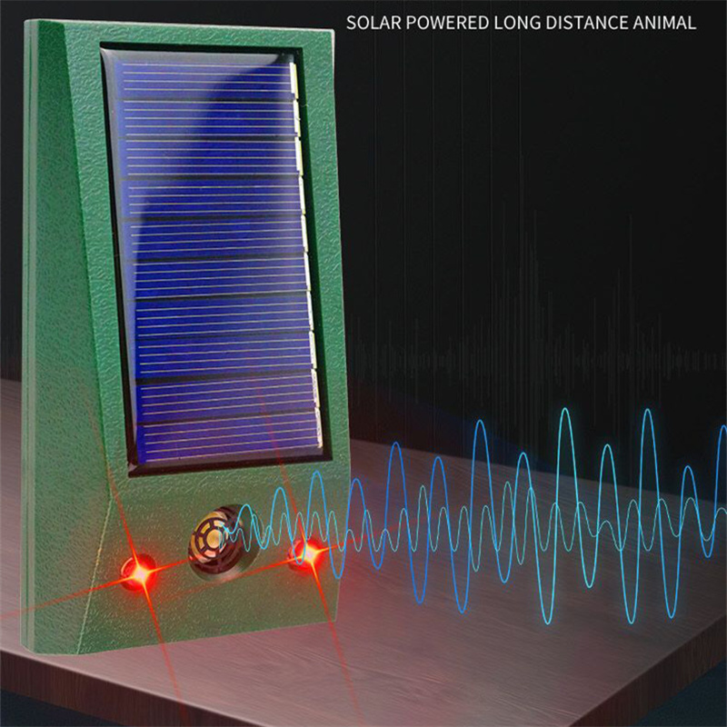 Solar Powered Animal Repeller Ultrasonic Electronic Bird Repellent Dog Cat Deterrent Strong LED Flashing Pest for Yard Control