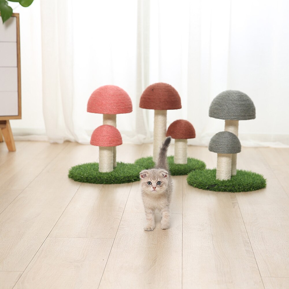 Catural linnen katten klimrek huisdier katten speelgoed paddenstoelvormige katten krabpaal sisal touw kattenboom kitten speelgoed krabpaal
