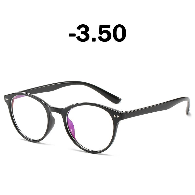 Iboode Retro Ronde Bijziendheid Bril Mannen Vrouwen Optische Brillen Met Dioptrie 0 -0.5 1.0 1.5 2.0 2.5 3.0 3.5 4.0 4.5 5.0 5.5 6.0: Black -3.50