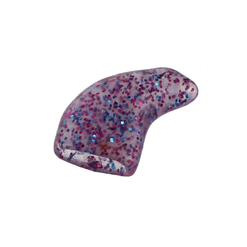 20 stuks zachte nagelkapjes voor kattenklauwcontrole poten los + lijm met glitter paars m & 20 stuks transparant