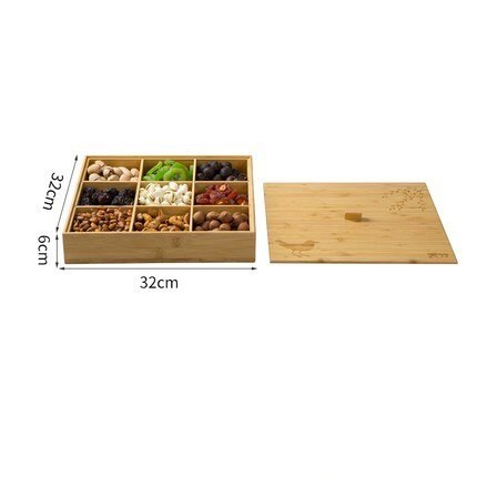 Kinesiskt snack godis förvaringsbricka trä partition torkad frukt mat förvaringsbox hållare hem nötter frukt melon organizer case: Stil 7