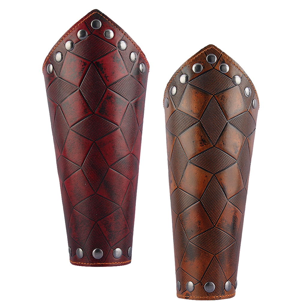 Middelalderlige unisex armbånd kunstlæder handske armbånd armbånd rustning