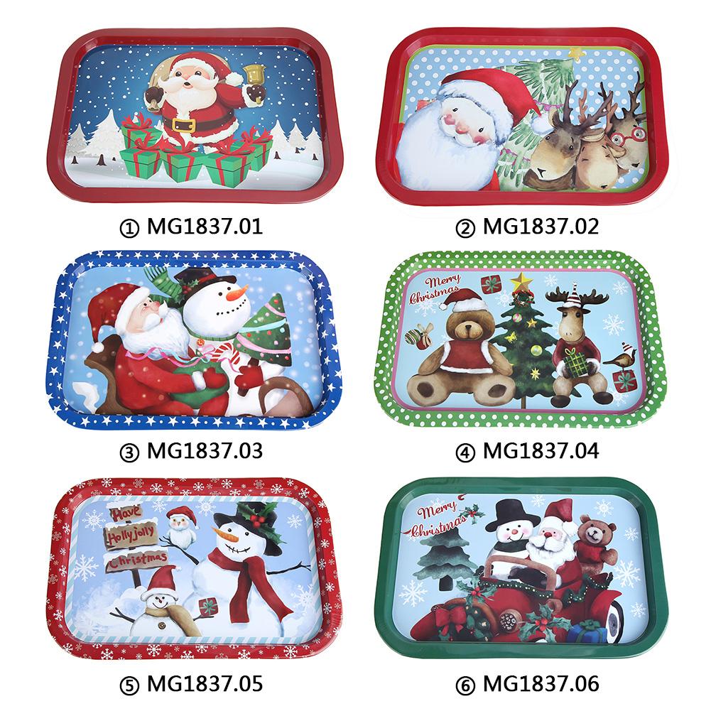 Noël étain plat Rectangle vaisselle assiette alimentaire récipient mariage boîte à déjeuner pour décor de Festival de noël