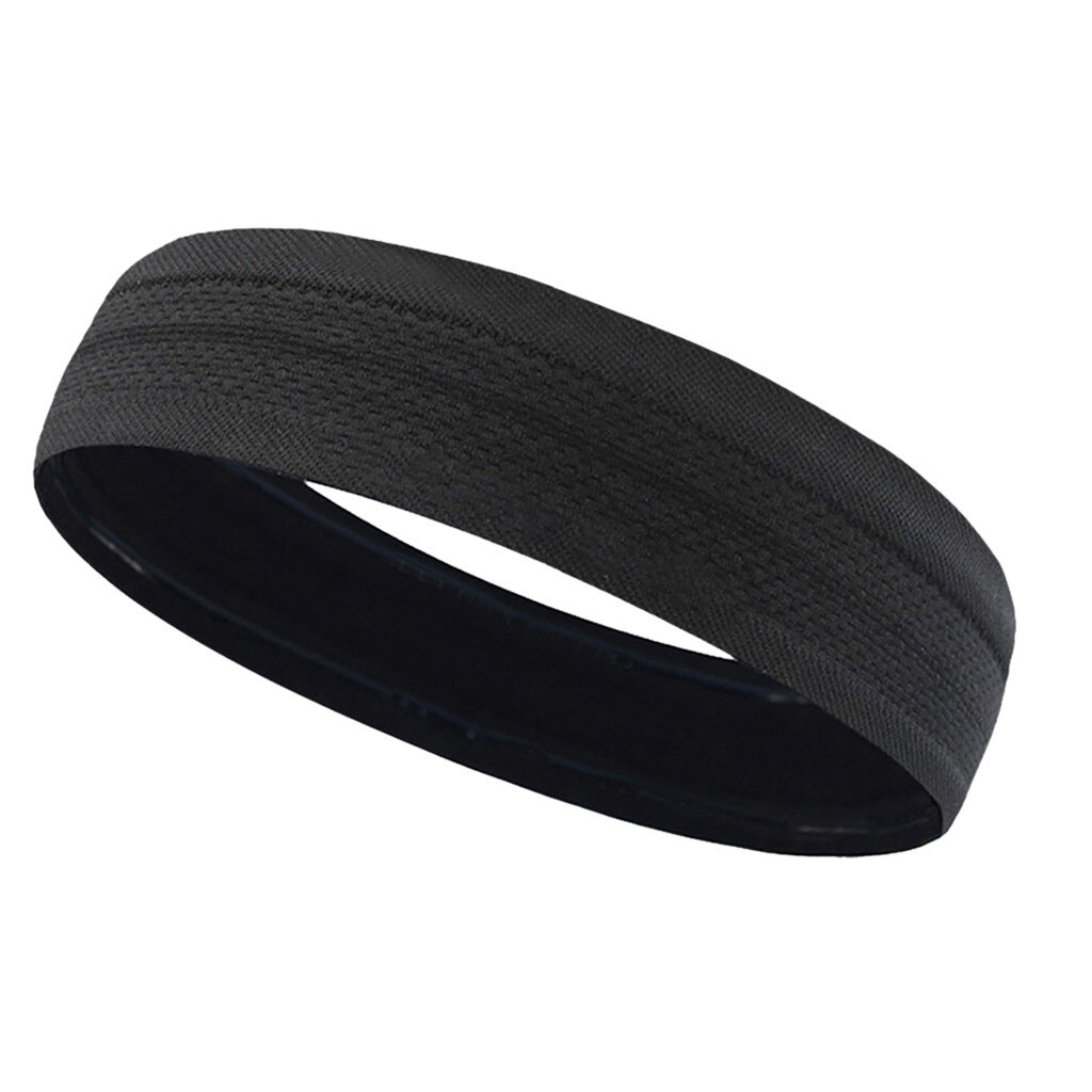 Unisex Elastische Zweetband Sport Gym Hoofdband Workout Absorberende Yoga Hoofdband Fitness Effen Kleur Outdoor Running Hoofdband: Black