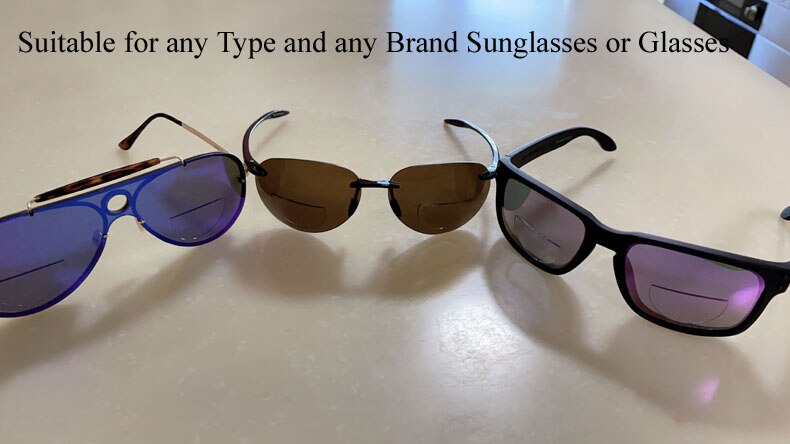 Hej klar stick på bifokale linser læser forstørrelse klæbende læselinse mærkat sport solbrille sikkerhedsbriller lup tilføjet