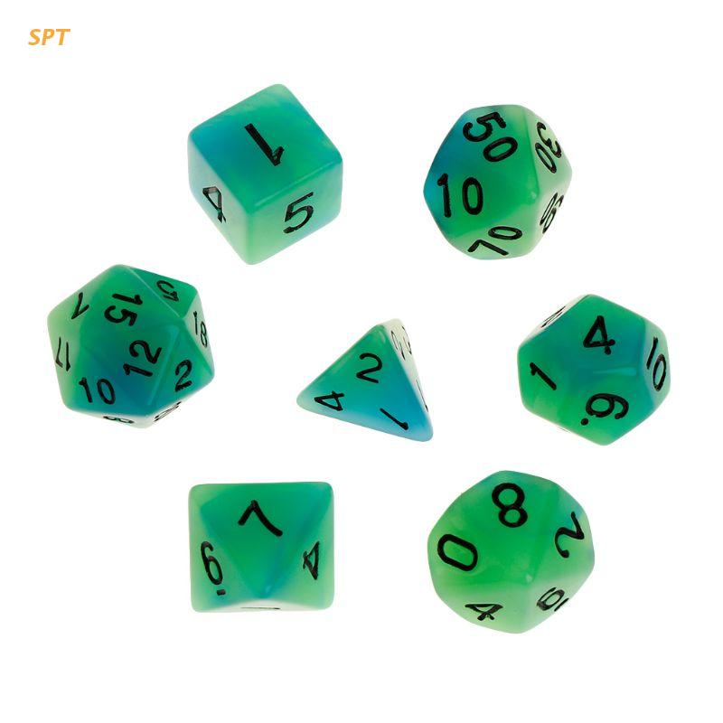7 Stks/set Lichtgevende Polyhedral Zijdige Dobbelstenen D4 D6 D8 D10 D12 D20 Set Voor Dungeons &amp; Dragon D &amp; D rpg Poly Game Xx