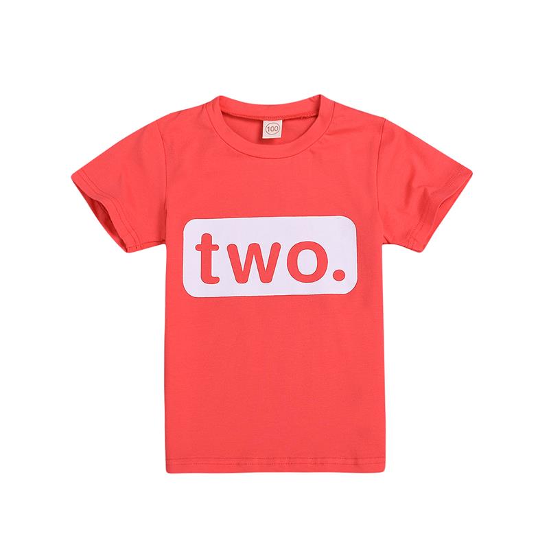 2nd Verjaardag Shirt Baby Boy 2 Jaar Oude Peuter Kids Outfit Tweede Twee T-shirt Party Katoenen Kleding: red / 12m