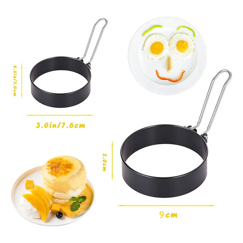 5 Pack Non-Stick Egg Rings for Griddle,Frying Egg Maker Molds,Egg Rings for Frying Cooking Eggs,Breakfast,Sandwich,Etc