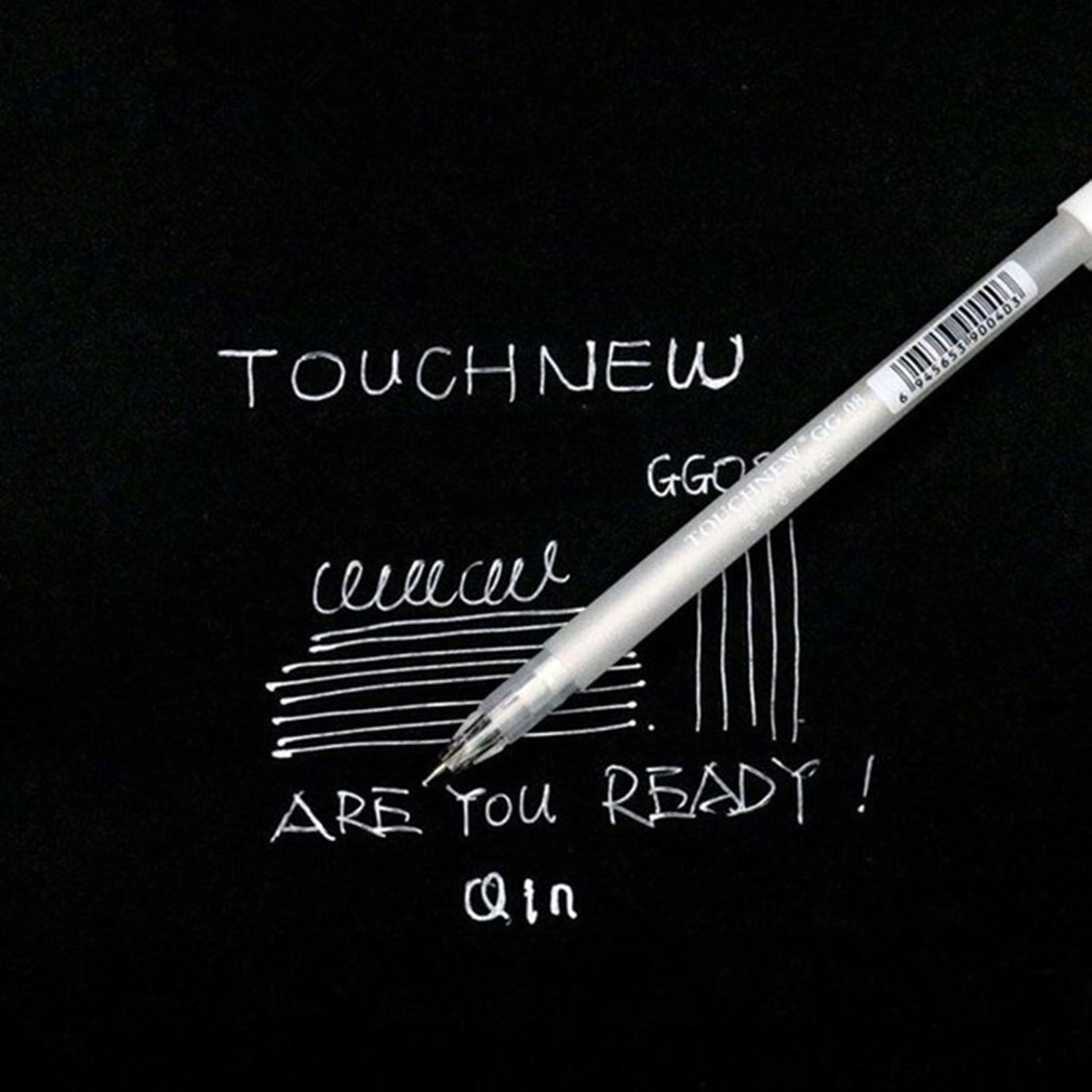 Hoogtepunt Pen Zwarte Kaart Handgeschilderde Wit Marker Witte Marker Pen Teken