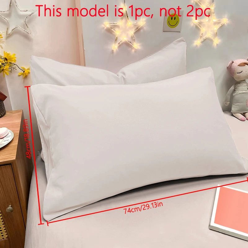 1 Piece Of Matte Solid Color Pillowcase, Bedroom Pocket Sealed Soft Pillowcase, Bedding: WHITE