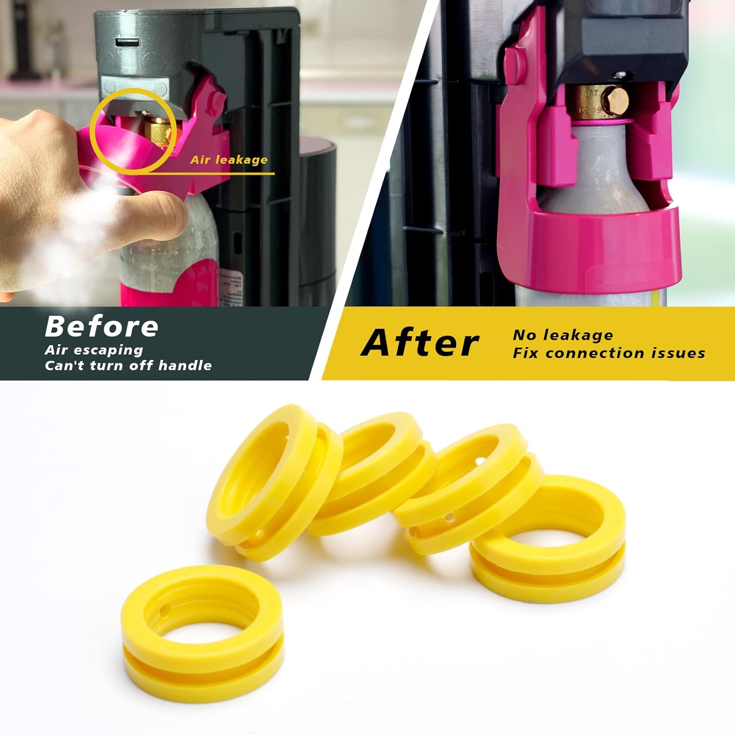 O Ring Soda Maschine CO2 Zylinder Austausch Karbonator Silikon Dichtung Set Dichtungen Für Neue Soda Maker Rosa Zylinder