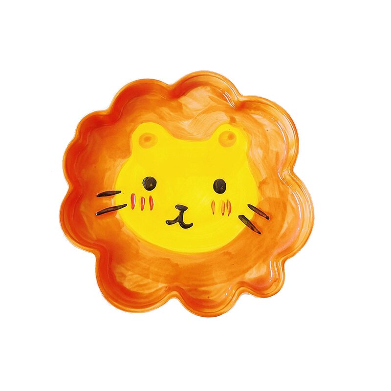 Art Graffiti Plate Ceramic Cartoon Plate Animal Plate Tableware Kitchen Korean Dish Set Nordic Salad Plate Tableware Household