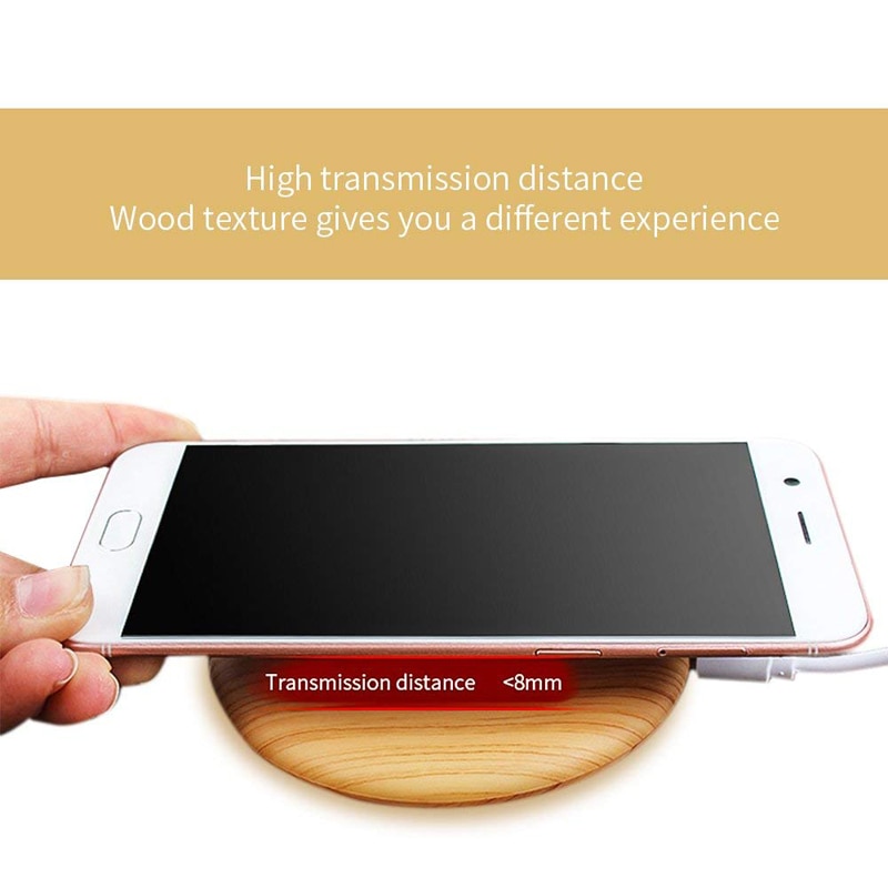 Portable Qi Wireless Charger Charging Slim Wood for Apple IPhone 8 Plus X 11 MAX Wireless Charger for Samsung S10 S9 Huawei