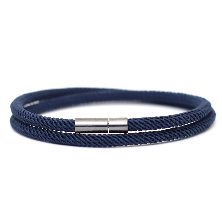 Noter, recién llegado, pulsera de cuerda para hombre, pulsera de nailon de 4mm de doble capa con hilo de la suerte, hebilla desmontable negra de níquel, para él: Marrón rojizo
