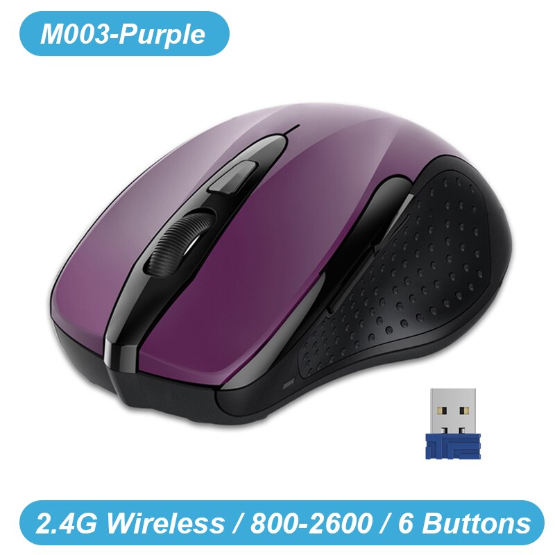 Tecknet Draadloze Muis Computer Bluetooth Muis Pc Mause Ergonomische Muis 2.4Ghz Usb Optische Muizen Voor Laptop Pc: M003 Purple