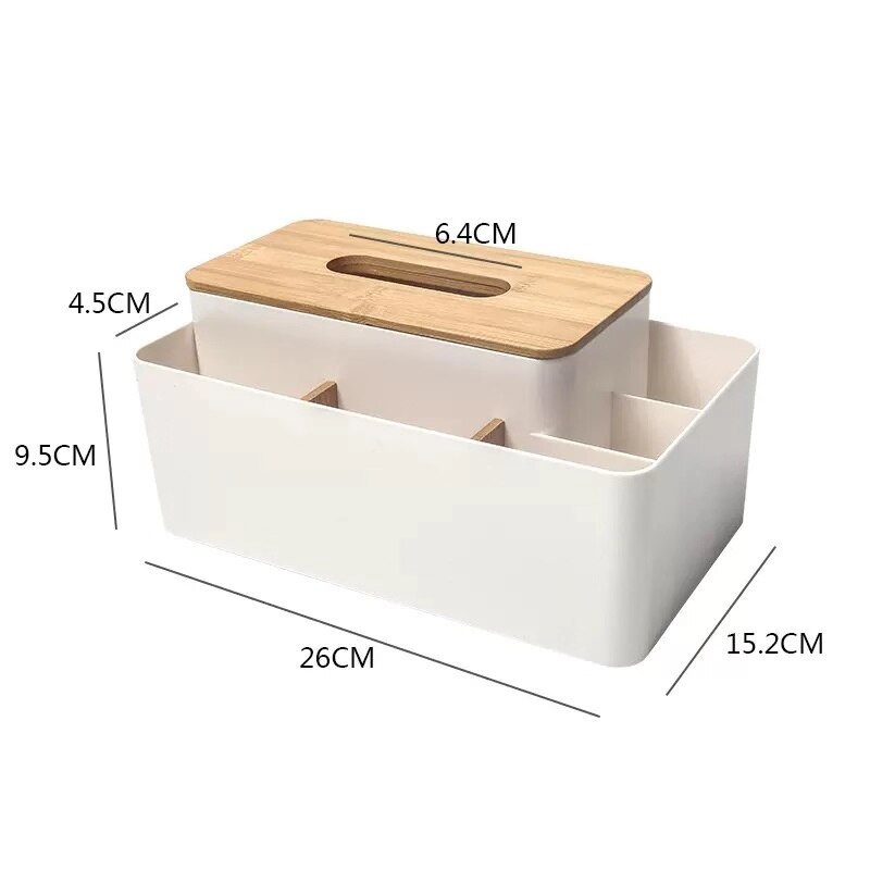 Huis Keuken Tissue Doos Houten Plastic Servet Houders Multifunctionele Tissue Buis Cosmetische Afstandsbediening Opbergdoos: 5 Grids White