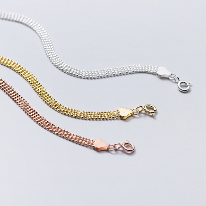 genuino 925 sterlina d'argento Pavimenta Borda I Braccialetti per Le Donne Semplice Minimalista Gioielli Delle Signore di Nozze Regali Del Partito