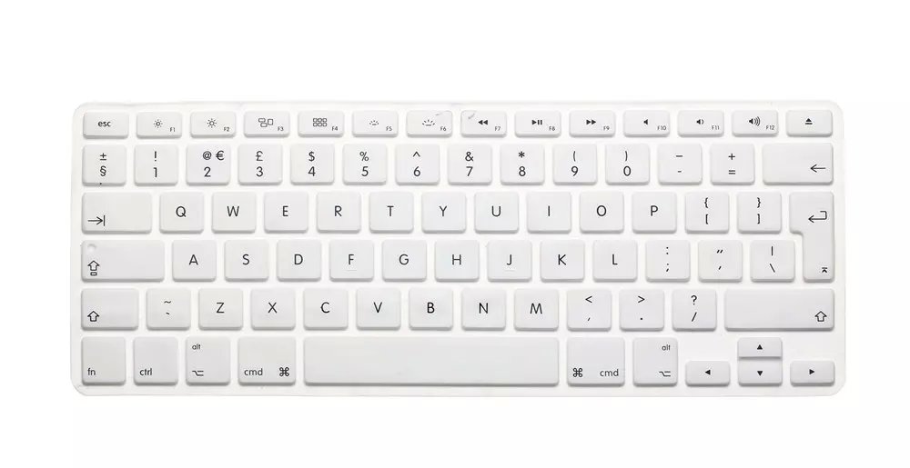 Eu/dk engelsk tastatur farve engelsk bogstavtastatur cover hudbeskytter til apple macbook air pro retina 13 15 17 til mac air: Hvid
