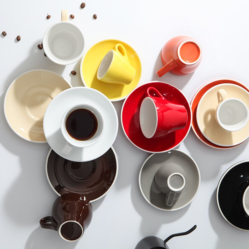 Espressokop italiensk lille keramisk latte cappuccino kop underkop sæt enkelt mini espresso kaffebar cafe drikkevarer