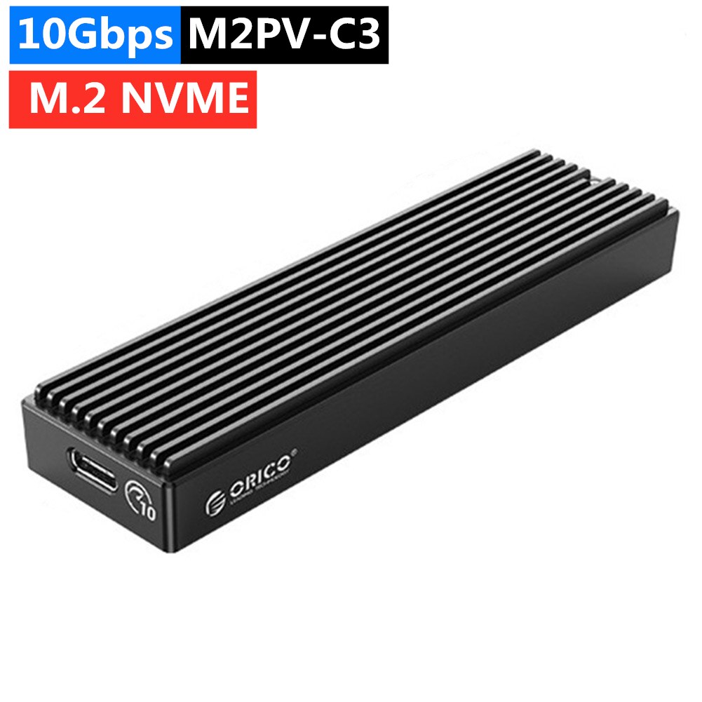 ORICO-carcasa de aleación de aluminio M2PV-C3/M2PF-C3 tipo C, caja de disco duro externo, M.2, NVME/NGFF, SSD, 10gbps/5gbps: 10Gbps NVME