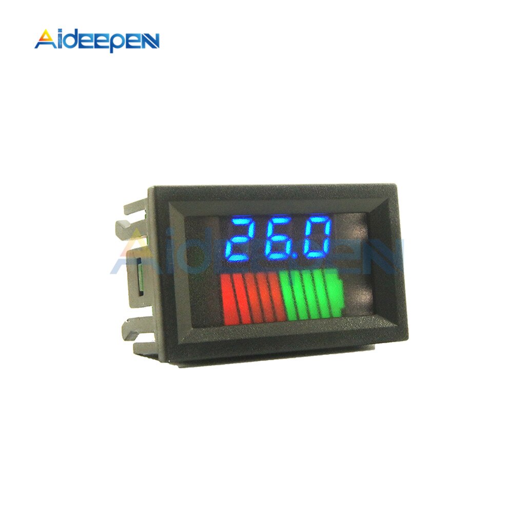 10 Segment LED Battery Level Bar Graph 12V/36V/60V 24V/48V/72V Lithium Battery Capacity Meter Charge Indicator Battery Tester