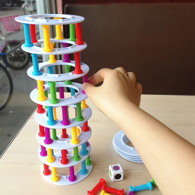 Gioco impilabile a torre jumbo Jenga gioco blocchi di costruzione raffinati con dadi rovesciamento torre pendente giocattolo giochi per feste in famiglia