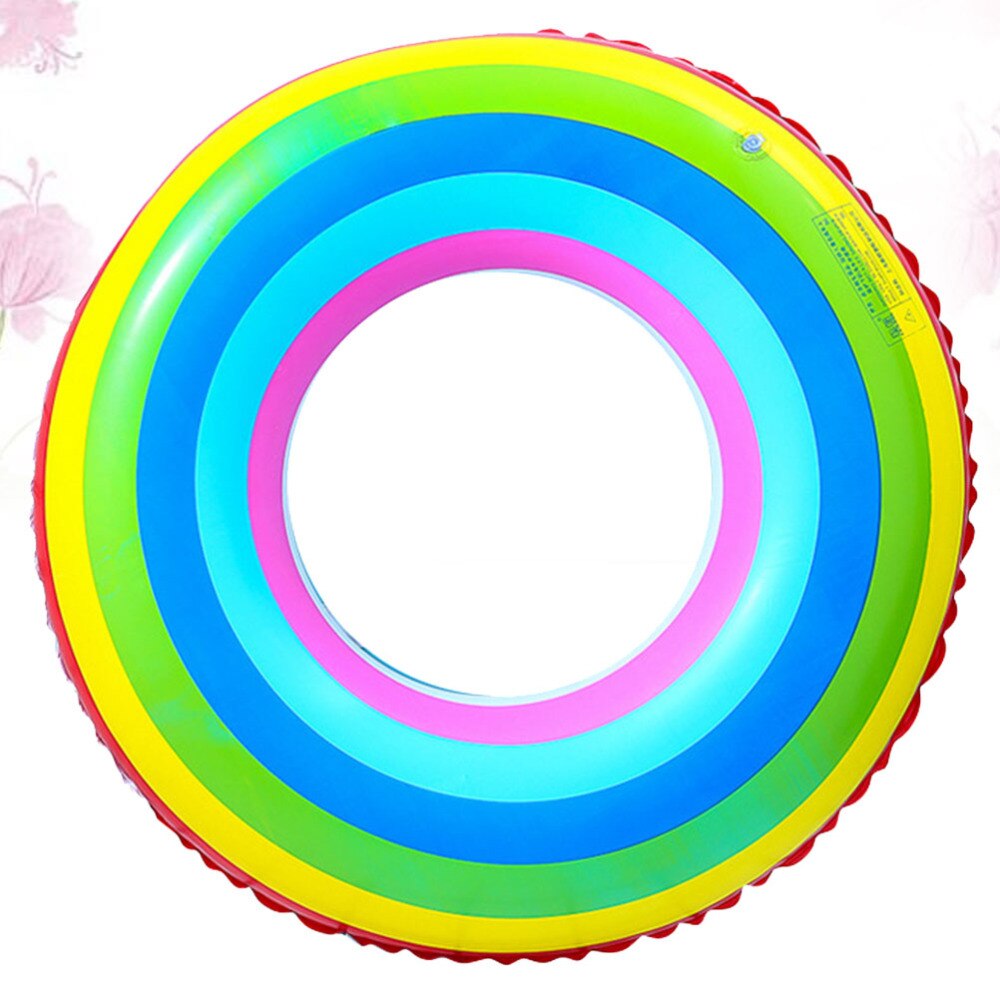 80cm Thicken Swim Ring Double Layers Inflated Swim Ring Water Floating Ring Colorful