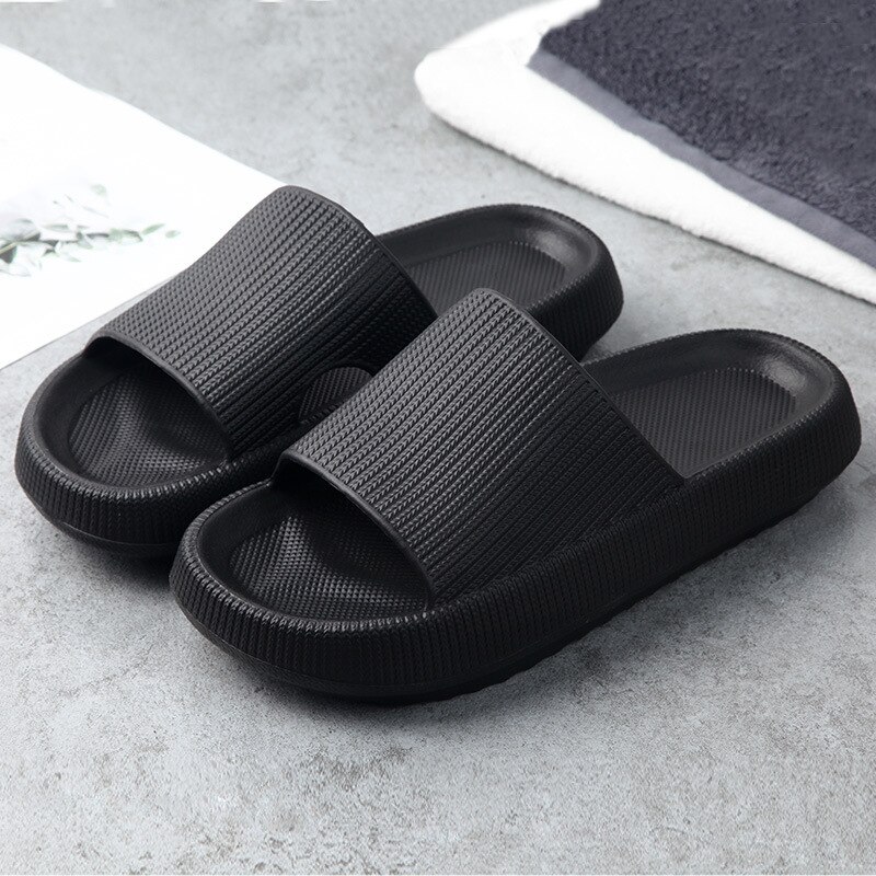 Zapatillas de casa supersuaves y cómodas para hombre y mujer, Zapatillas de casa antideslizantes de última tecnología, para dormitorio,: BLACK / 38-39
