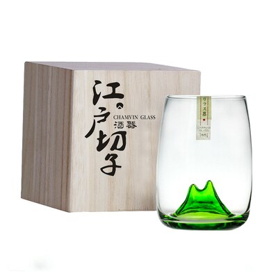 Japansk stil efterår bjergkop dame kvinde pige elskede kirsebærblomster whiskyglas brandy whisky vinglas: Lysegrøn