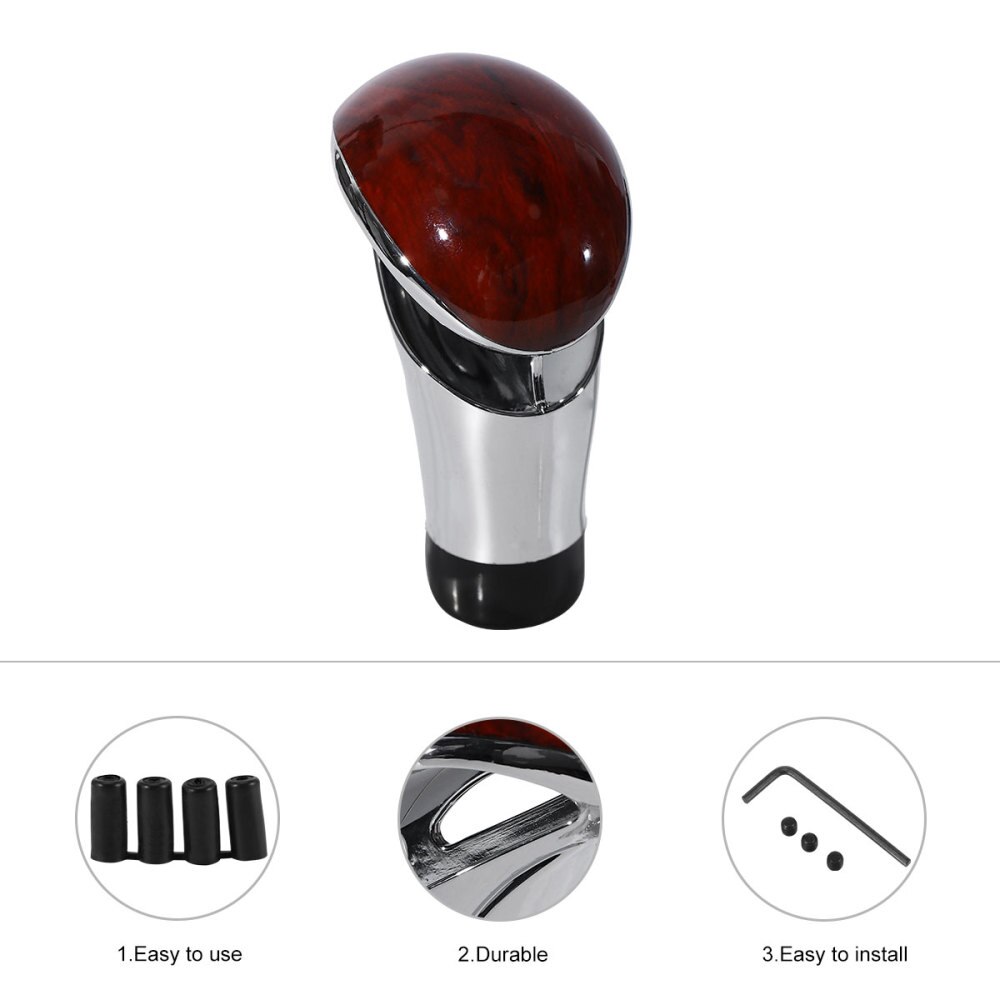 Car Gear Shift Knob Automatic Transmission Shift Lever Knob Automobile Accessories (Carbon Fiber and Silver)