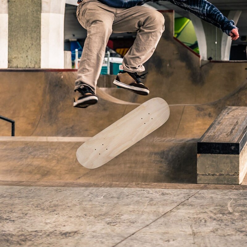 8Inch 8-Layer Maple Blanco Dubbele Concave Skateboards Natuurlijke Skate Deck Board Skateboards Dek Hout Maple